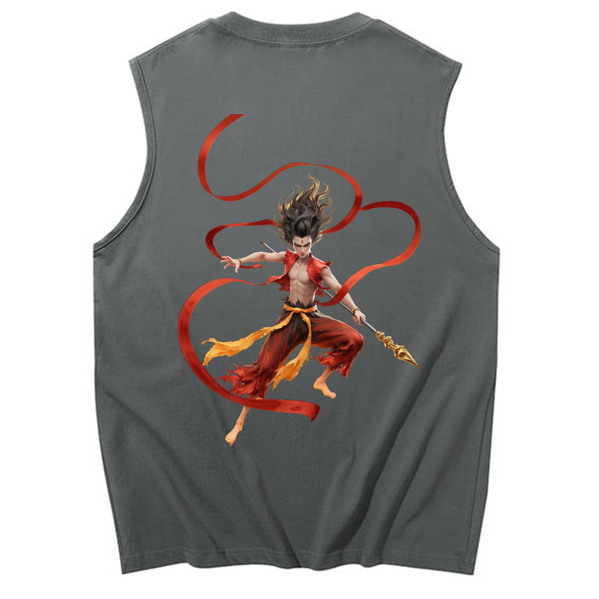 （画像用） Ne Zha 2 ナタ 魔童の大暴れ コットン100％タンクトップ（背面プリント）